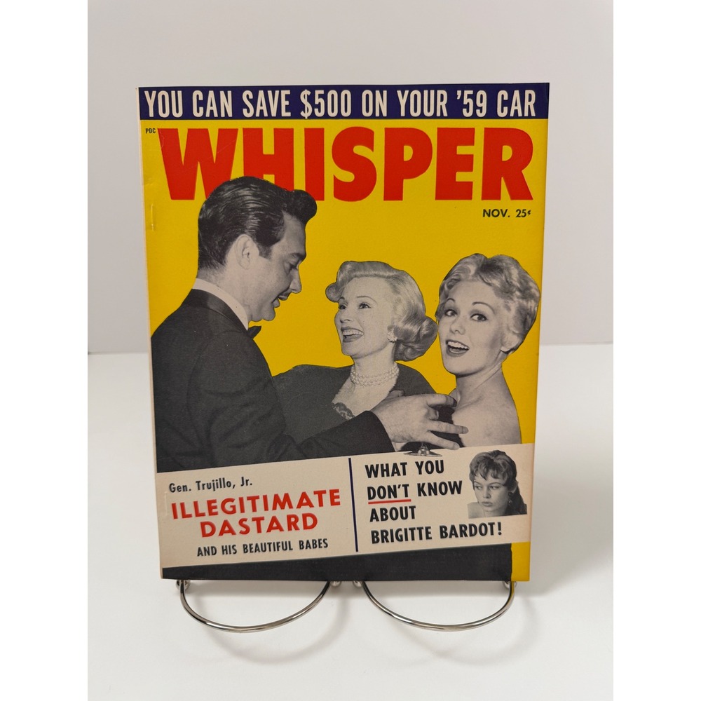 Vintage Whisper Magazine November 1958 Brigitte Bardot Trujillo Jr Gossip